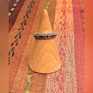 Sterling Filigree Ring size 6 with dark czs